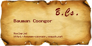 Bauman Csongor névjegykártya